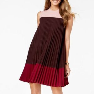 Alfani Sleeveless pleated color block swing dress